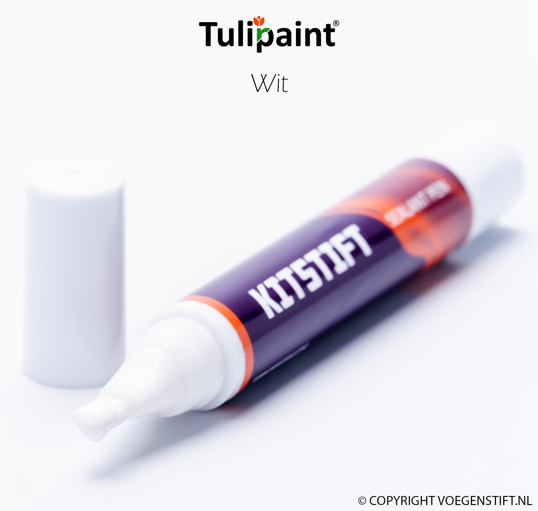 Tulipaint-Kitstift-Wit-uit-verpakking-liggend-dop-ernaast