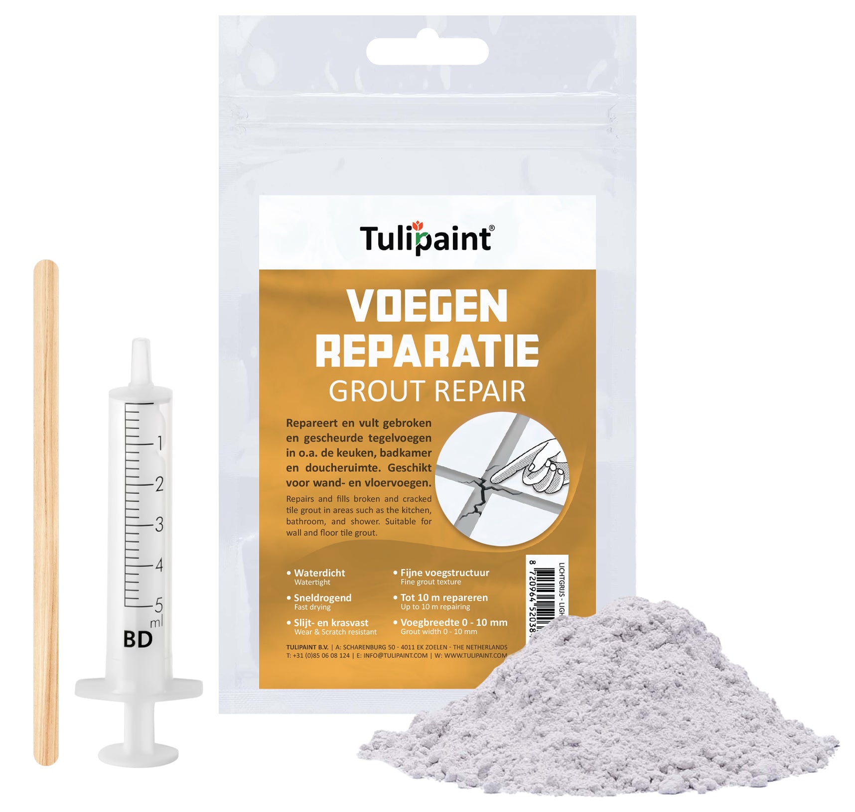 Tulipaint-Voegenrepartie-Lichtgrijs-inhoud-poeder-buisje-roeststaafje