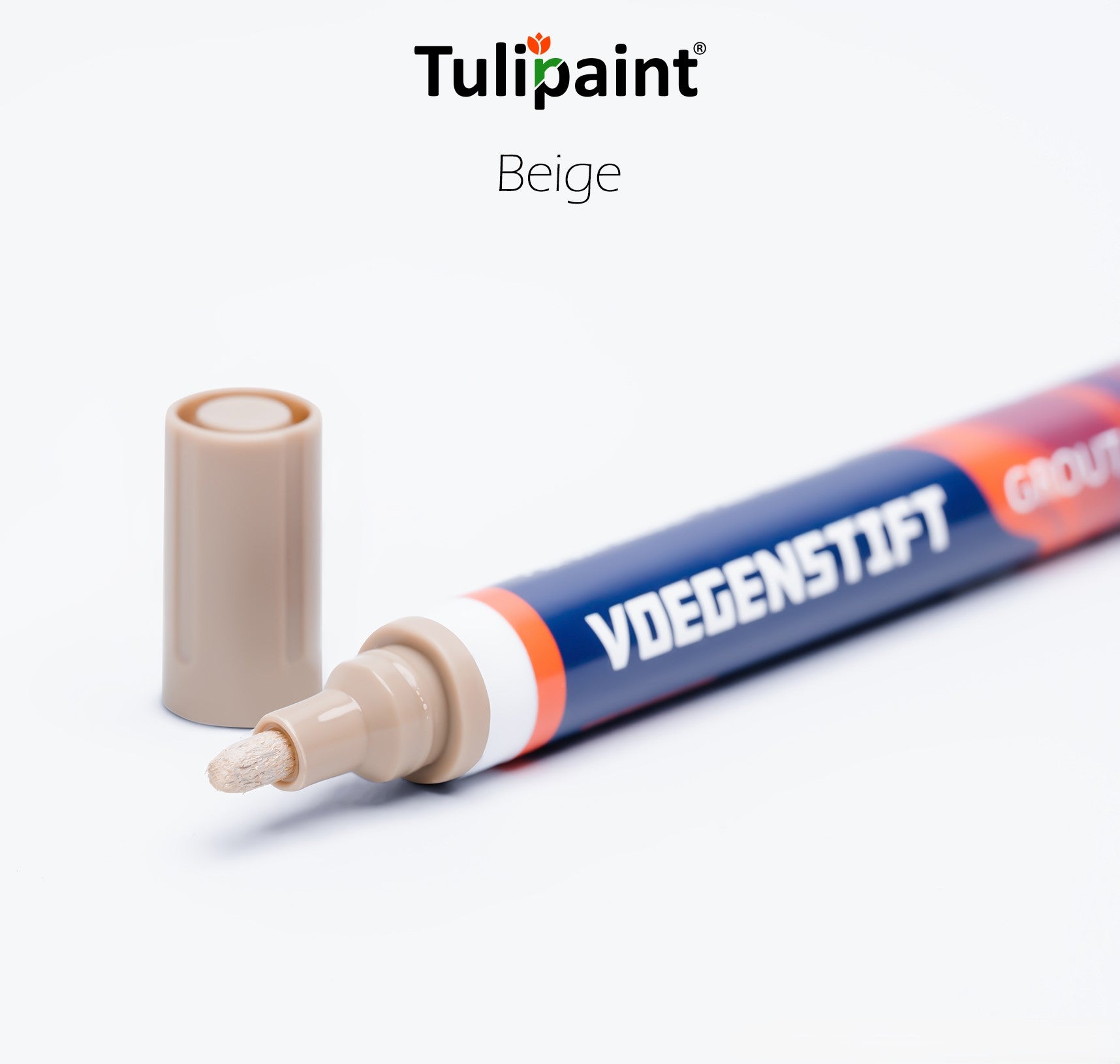 Tulipaint-Voegenstift-voegenmarker-Beige-uit-verpakking-liggend-dop-ernaast
