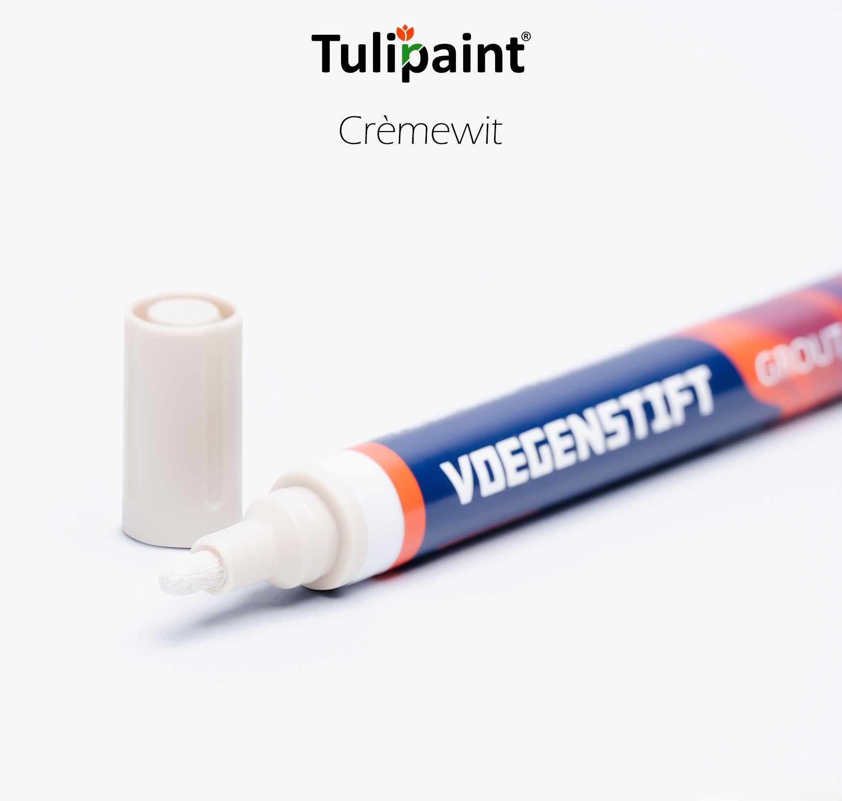 Tulipaint-Voegenstift-voegenmarker-Crèmewit-uit-verpakking-liggend-dop-ernaast