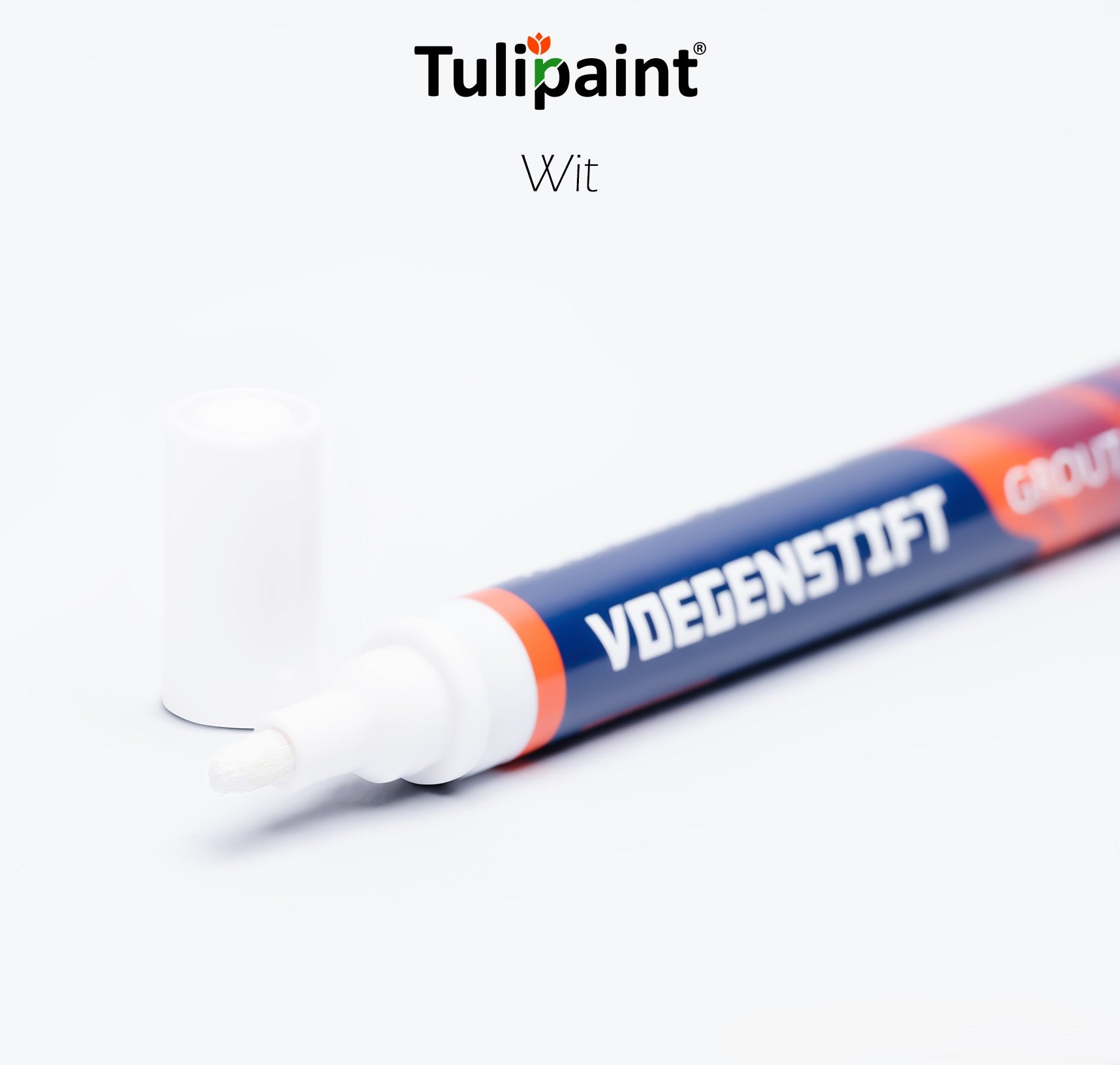 Tulipaint-Voegenstift-voegenmarker-Wit-uit-verpakking-liggend-dop-ernaast