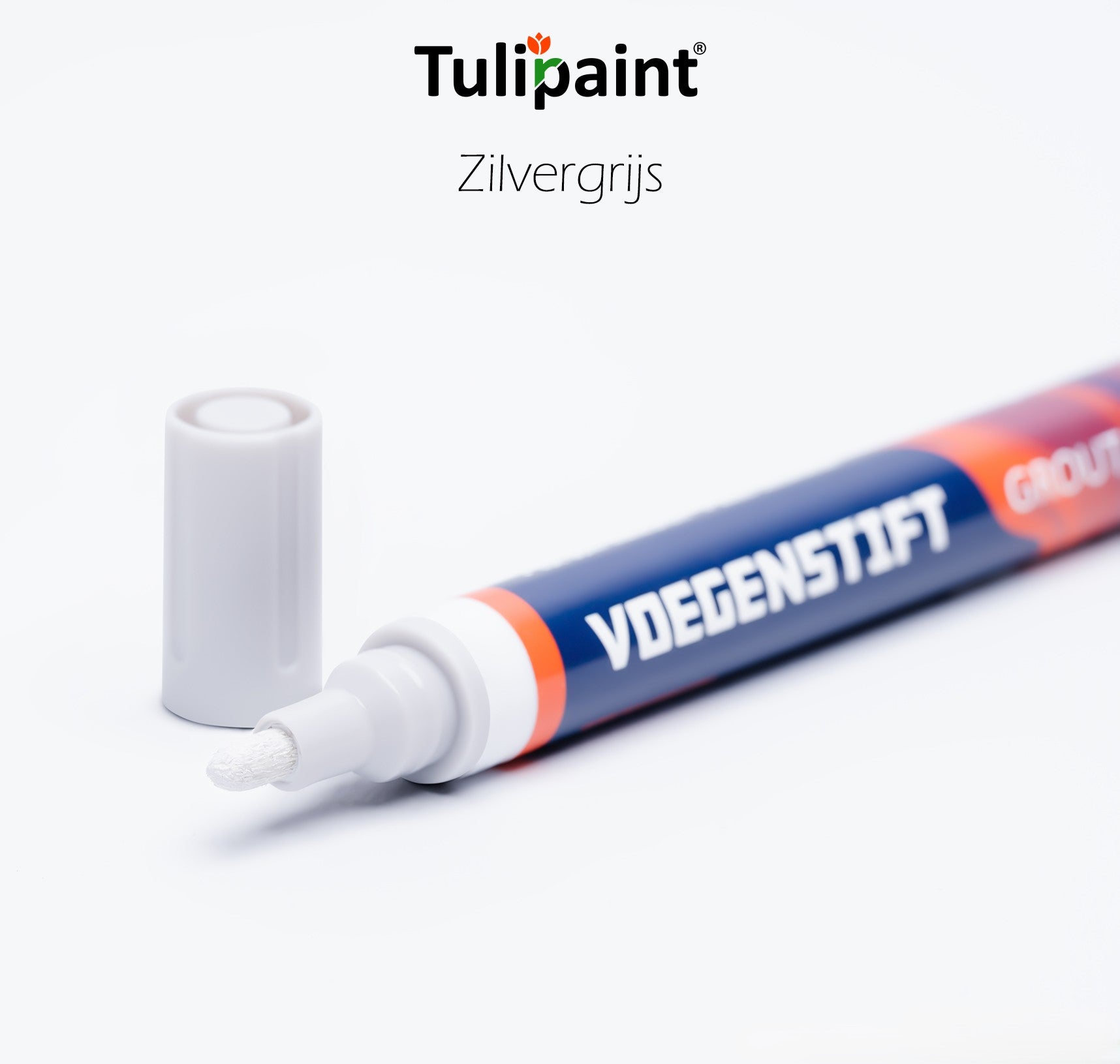 Tulipaint-Voegenstift-voegenmarker-Zilvergrijs-uit-verpakking-liggend-dop-ernaast
