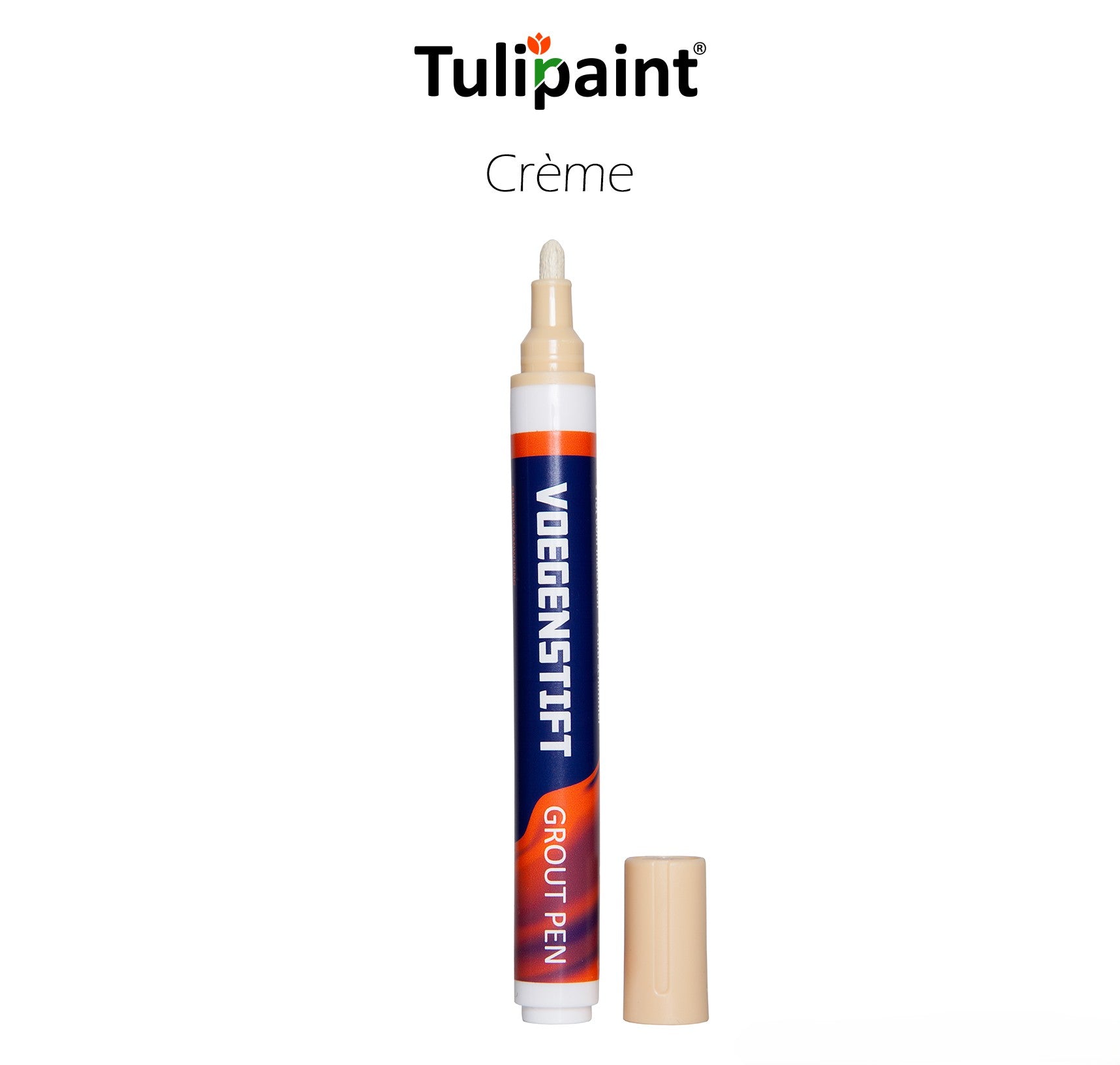Tulipaint-Voegenstift-voegenmarker-Crème-uitverpakking-staand-dop-ernaast