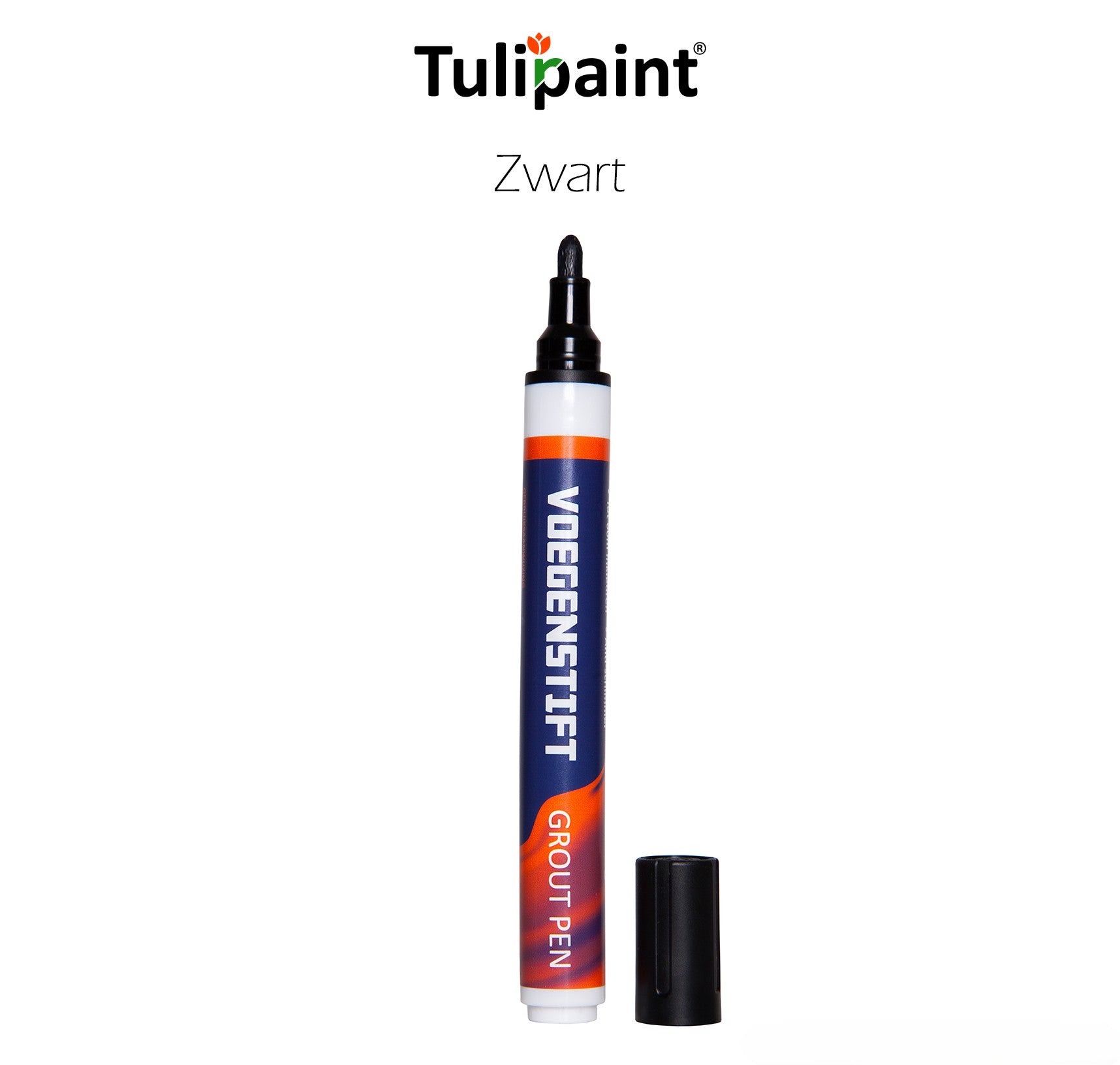 Tulipaint-Voegenstift-voegenmarker-Zwart-uitverpakking-staand-dop-ernaast