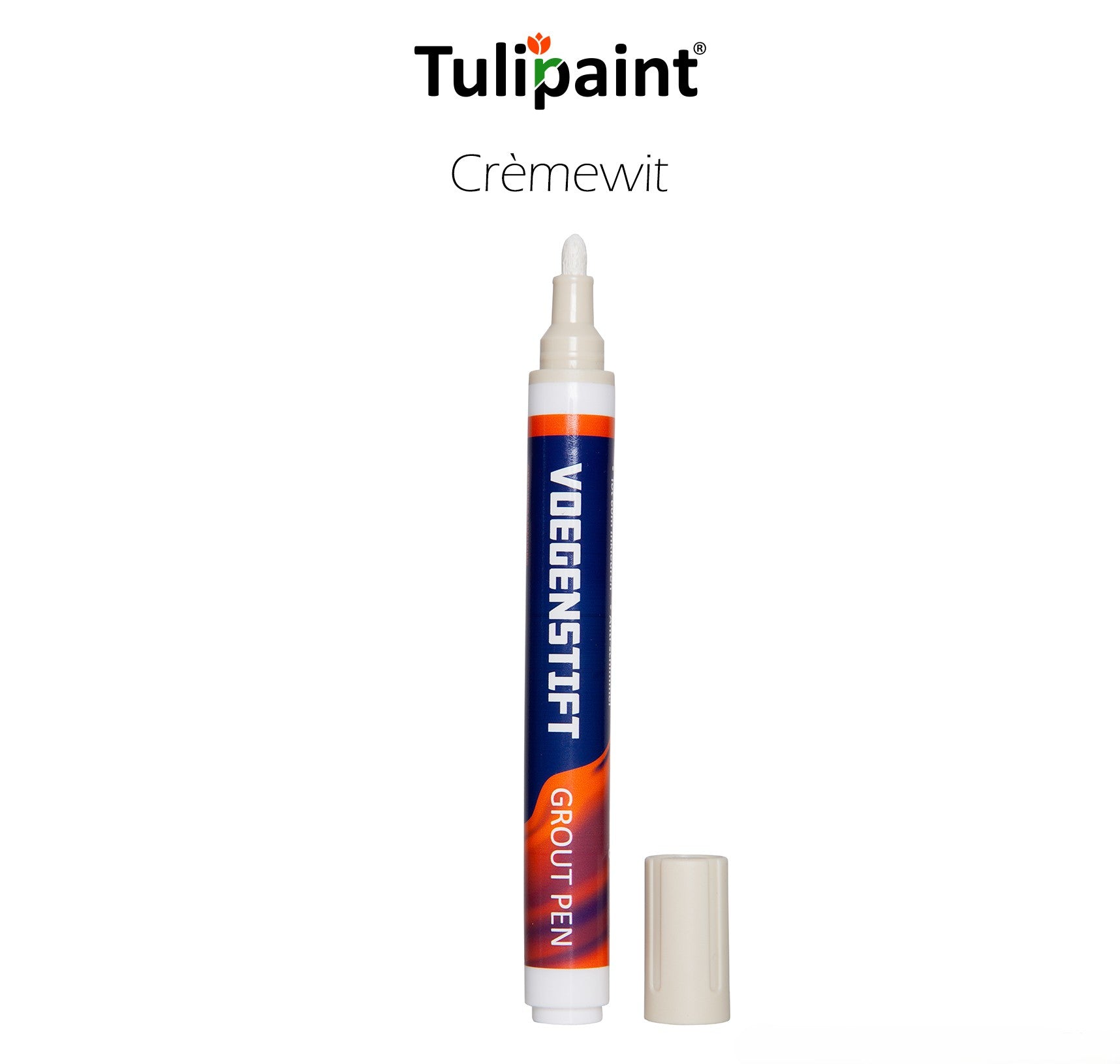 Tulipaint-Voegenstift-voegenmarker-Crèmewit-uitverpakking-staand-dop-ernaast