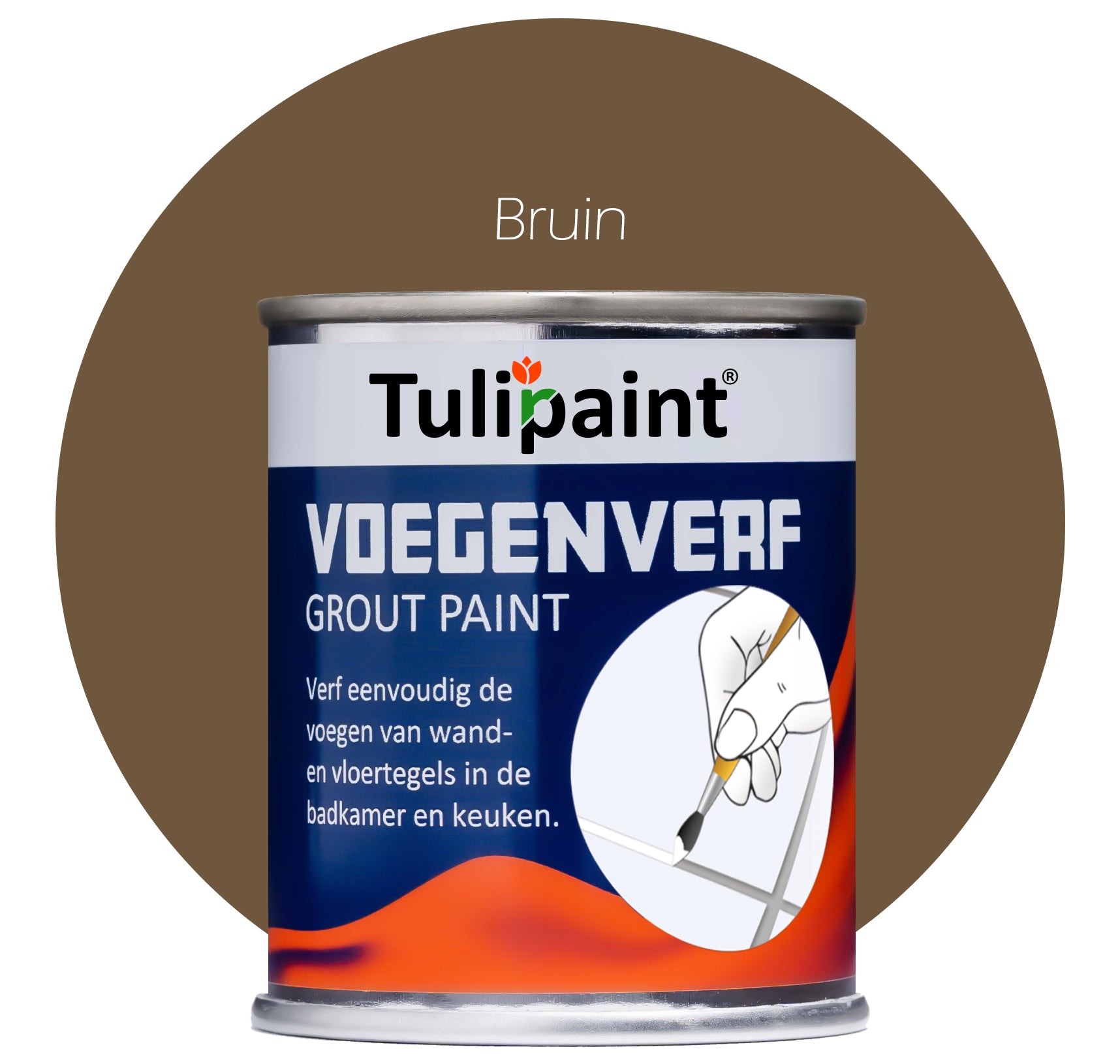 Tulipaint-Voegenverf-Bruin-voor-vieze-gele-tegelvoegen-voegen-verven-in-badkamer,-douche,-keuken,-toilet,-woonkamer