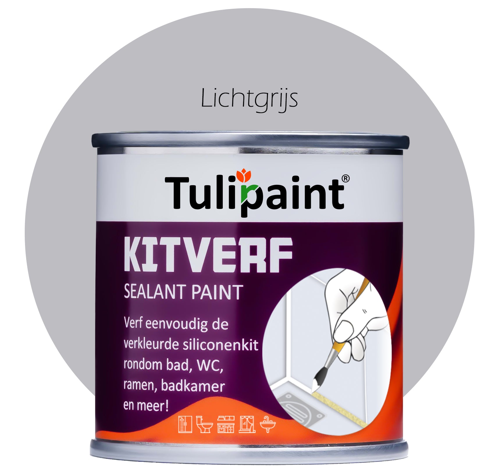 Tulipaint-Kitverf-Lichtgrijs-voor-verven-van-siliconen-en-acrylaat-kitranden-in-badkamer,-douche,-keuken,-toilet,-woonkamer
