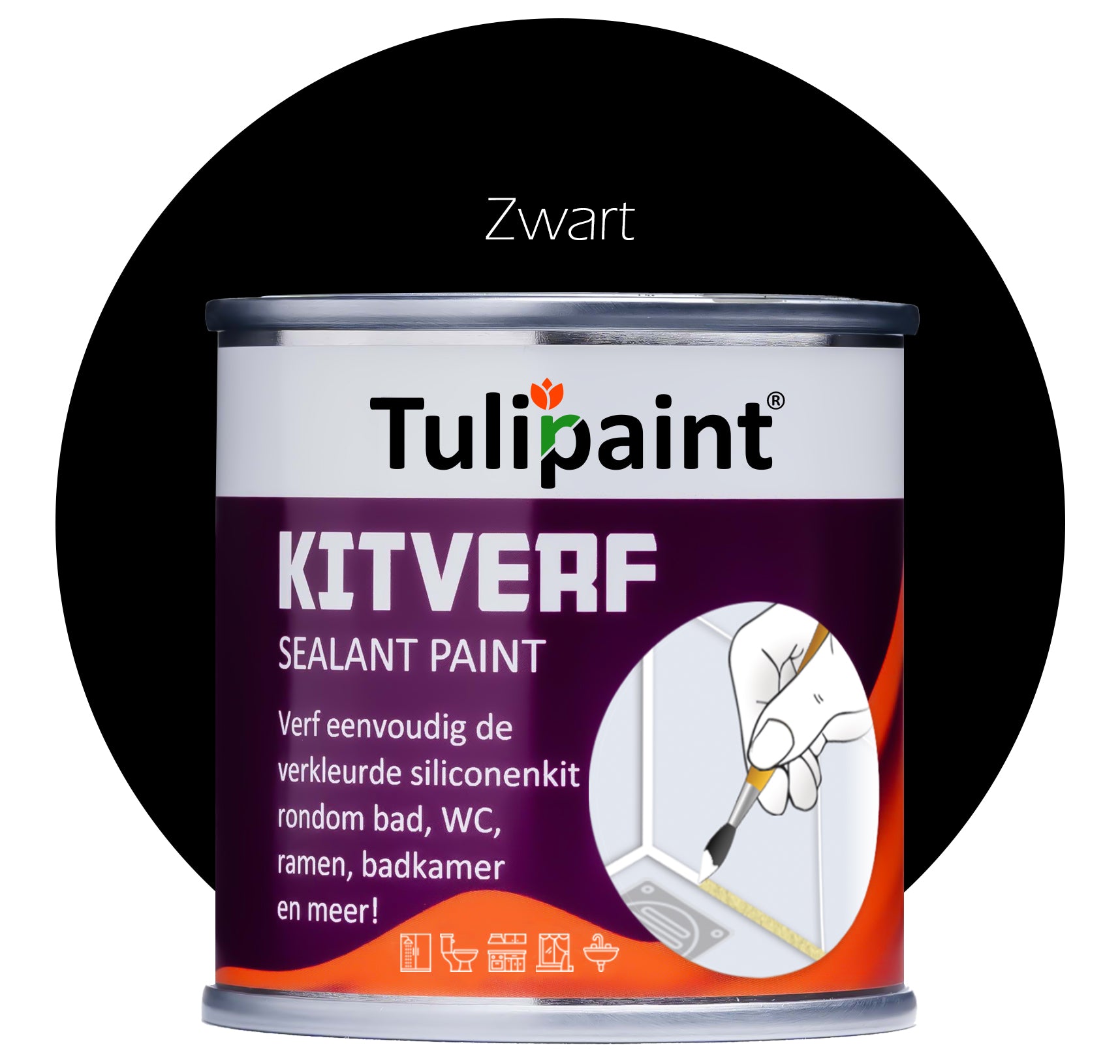Tulipaint-Kitverf-Zwart-voor-verven-van-siliconen-en-acrylaat-kitranden-in-badkamer,-douche,-keuken,-toilet,-woonkamer